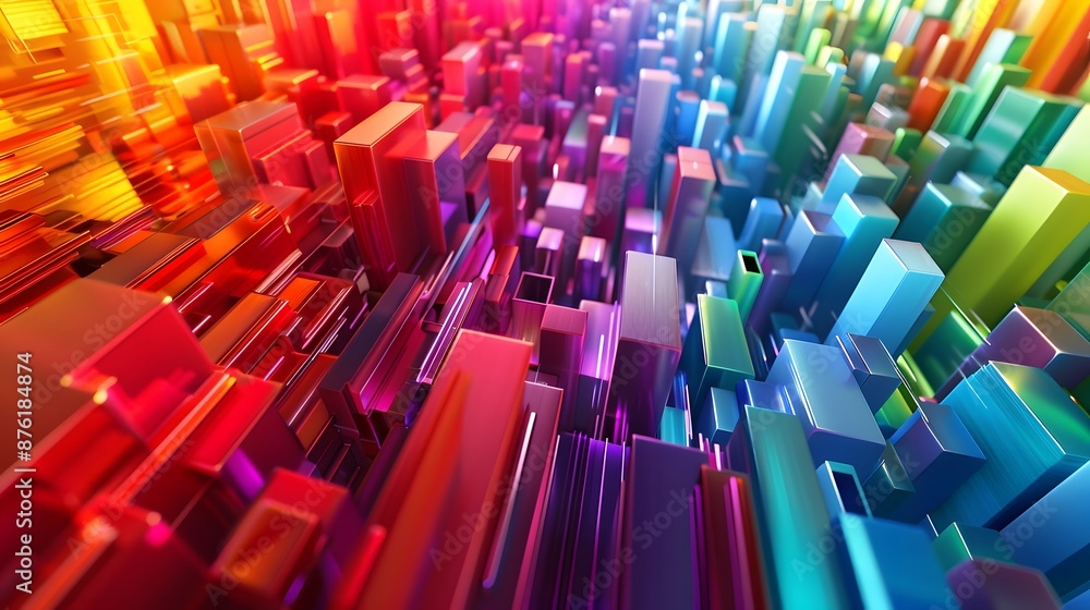 A stunning 3D render of an abstract multicolor spectrum A stunning 3D render of an abstract multicolor spectrum