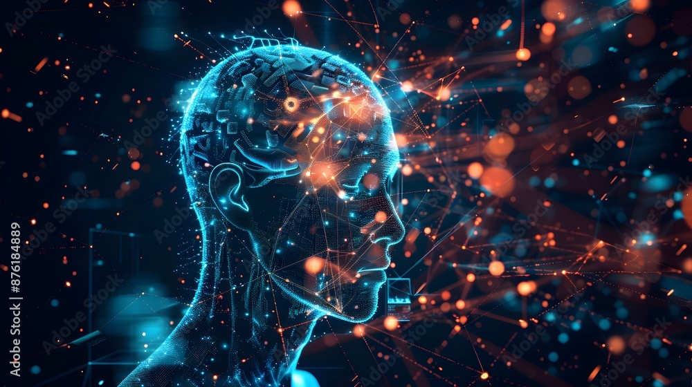 Big Data concept Digital neural network Introduction of artificial intelligence Cyberspace of future. Science and innovation of technology Big Data concept Digital neural network Introduction of artificial intelligence Cyberspace of future. Science and innovation of technology