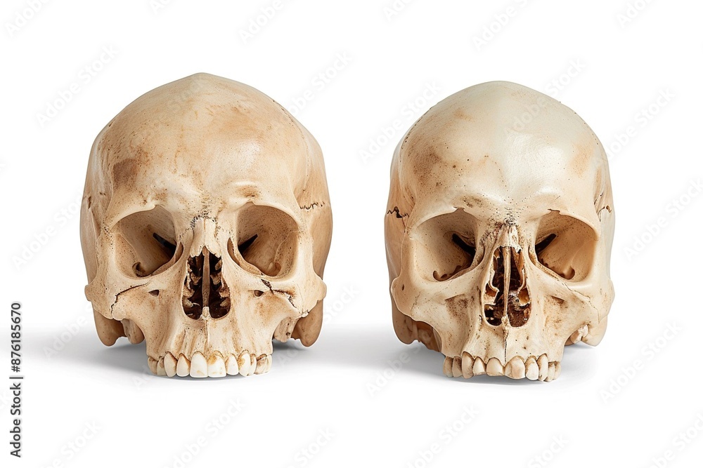 Obraz premium Human skull, isolated on white background.