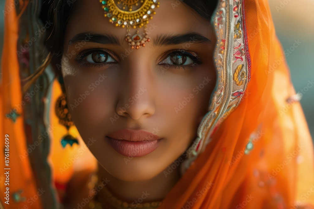 portrait of a radiant young indian woman with traditional jewelry and vibrant clothing soft lighting enhances her natural beauty and cultural heritage portrait of a radiant young indian woman with traditional jewelry and vibrant clothing soft lighting enhances her natural beauty and cultural heritage