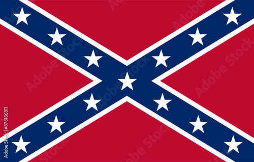 Confederate rebel iconic vector flag