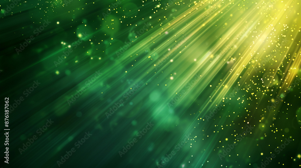 Green light burst, beautiful rays of lights on dark green background with the color of green and yellow, golden green sparkling backdrop with copy space for text Green light burst, beautiful rays of lights on dark green background with the color of green and yellow, golden green sparkling backdrop with copy space for text