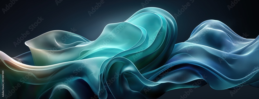 Obraz premium Ethereal Teal Blue 3D Background