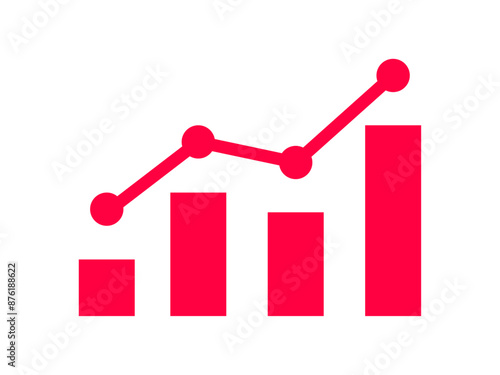 上向き　棒グラフ＆折れ線グラフ　赤