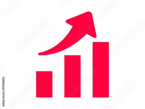 上向き矢印　棒グラフ　赤