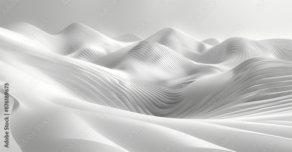 Obraz premium Fluid White 3D Background
