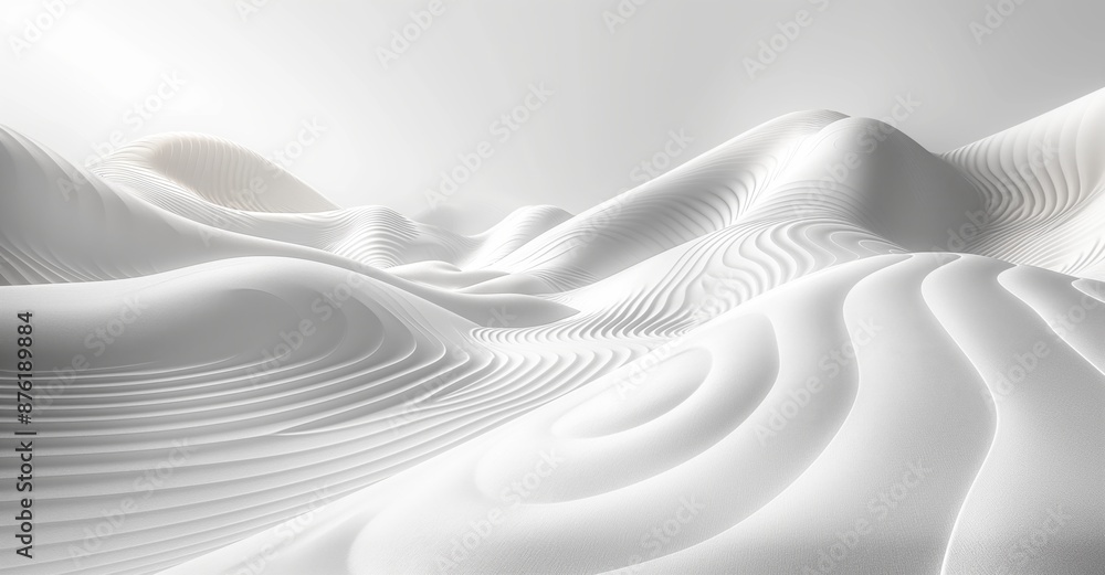 Obraz premium Fluid White 3D Background