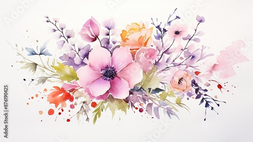 bouquet of flowers on white