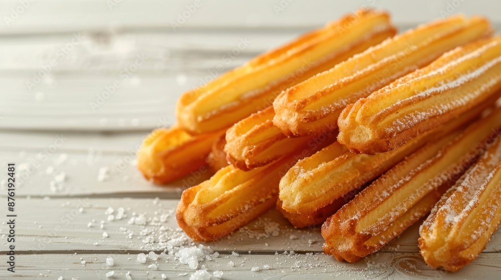Sweet and Crispy Churros with Powdered Sugar Sweet and Crispy Churros with Powdered Sugar