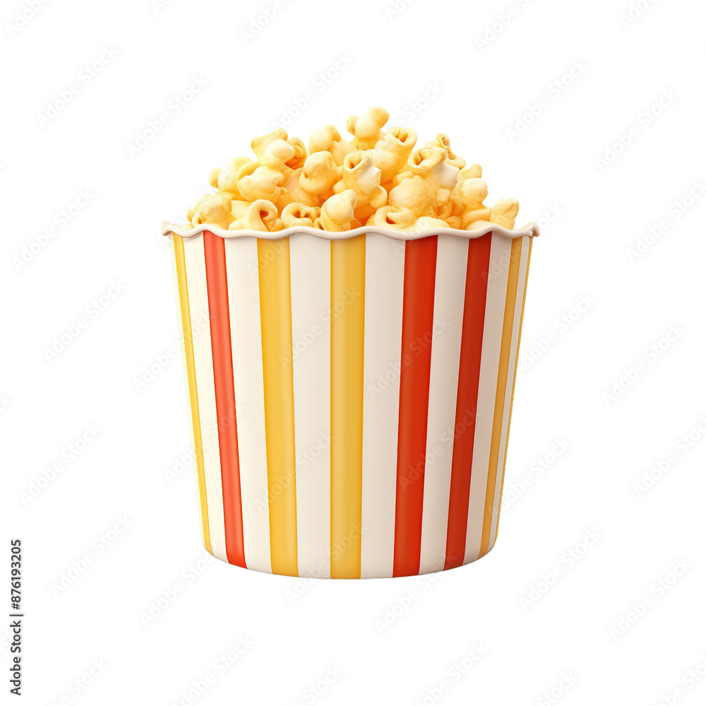A popcorn box, isolated on white or transparent background cutout. A popcorn box, isolated on white or transparent background cutout.