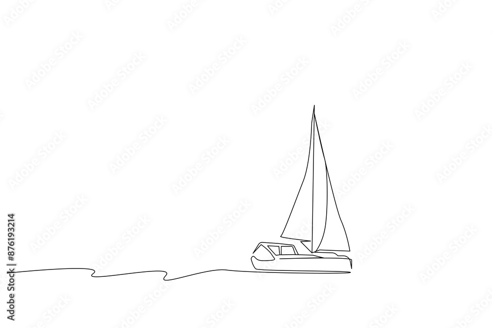 boat yacht vacation rich transportation vehicle sea outdoor one line art design vector boat yacht vacation rich transportation vehicle sea outdoor one line art design vector