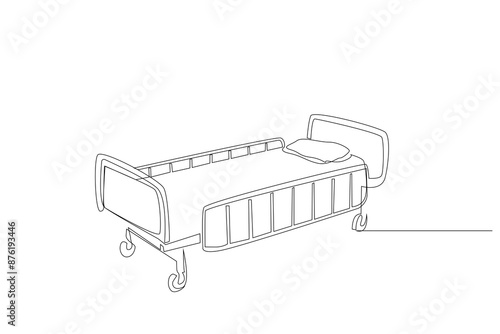 hospital bed service object nobody health one line art design vector