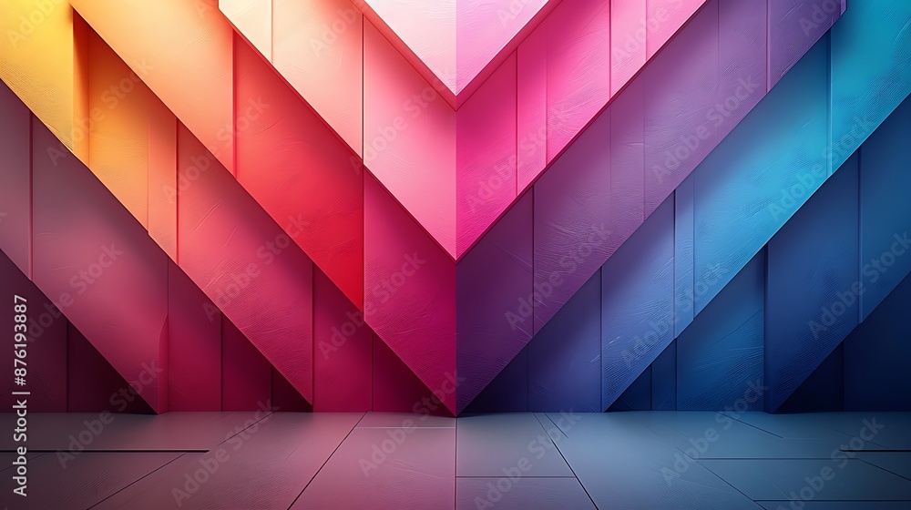 A geometric abstract background with bold chevron stripes, transitioning from pink to purple to blue. A geometric abstract background with bold chevron stripes, transitioning from pink to purple to blue.
