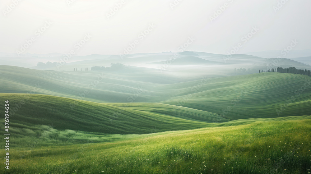 Calm peaceful Tuscany landscape. Background image. Created with Generative AI technology. Calm peaceful Tuscany landscape. Background image. Created with Generative AI technology.