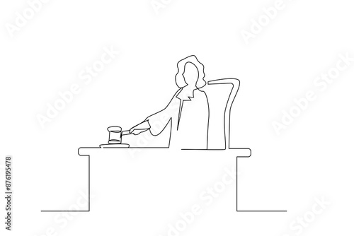 prosecutor decision law justice gavel one line art design vector