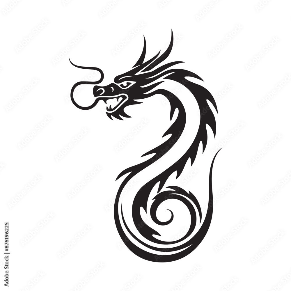 Dragon logo simple design Vector Image isolated on white background Dragon logo simple design Vector Image isolated on white background