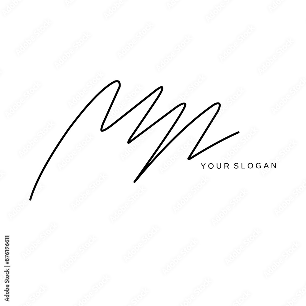 Fototapeta premium Mn Initial signature logo vector design