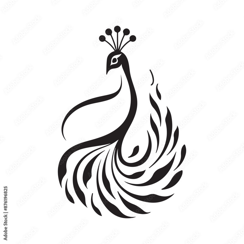 Fototapeta premium Peacock logo design illustration vector. Illustration of a Peacock