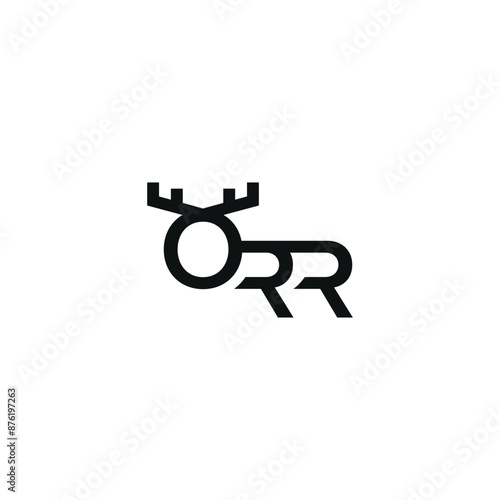 letter ORR deer simple sleek creative geometric modern logo design