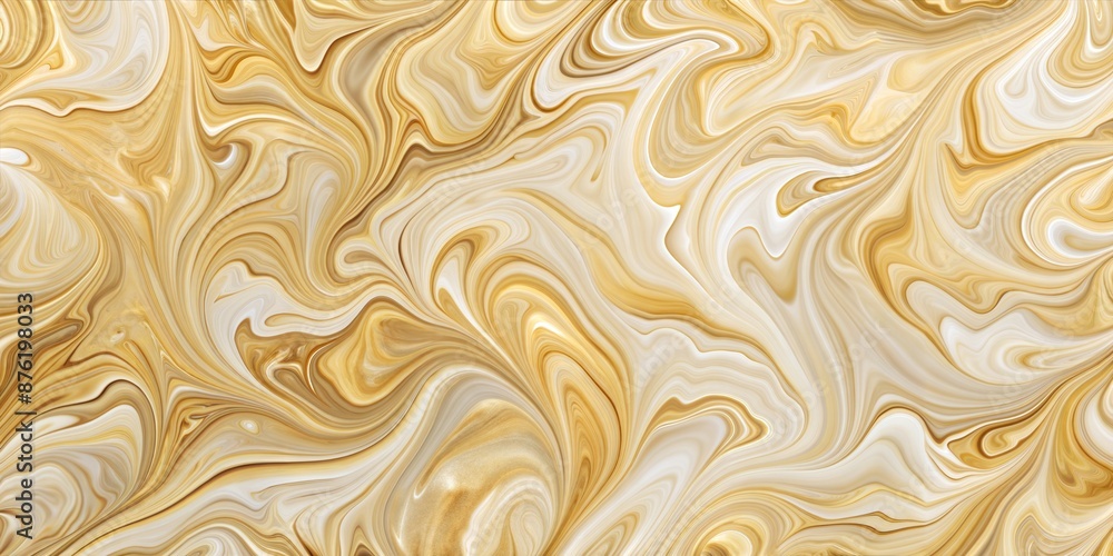 Abstract swirling pattern of gold and white paint Abstract swirling pattern of gold and white paint