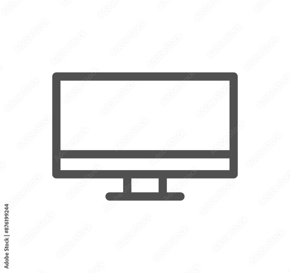 Monitor icon outline and linear vector.
Monitor icon outline and linear vector.