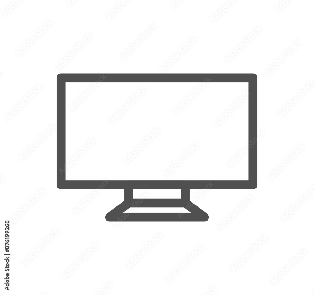 Monitor icon outline and linear vector.
Monitor icon outline and linear vector.