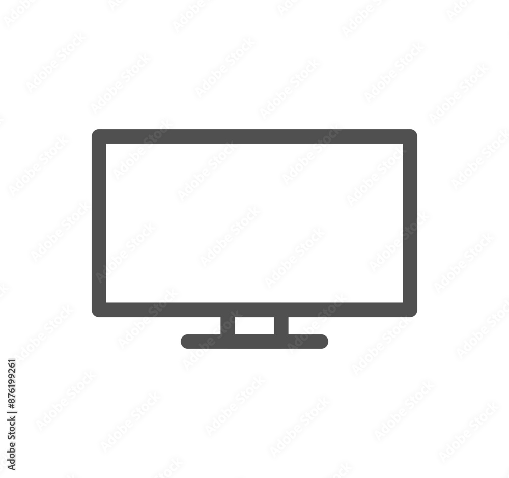 Monitor icon outline and linear vector.
Monitor icon outline and linear vector.