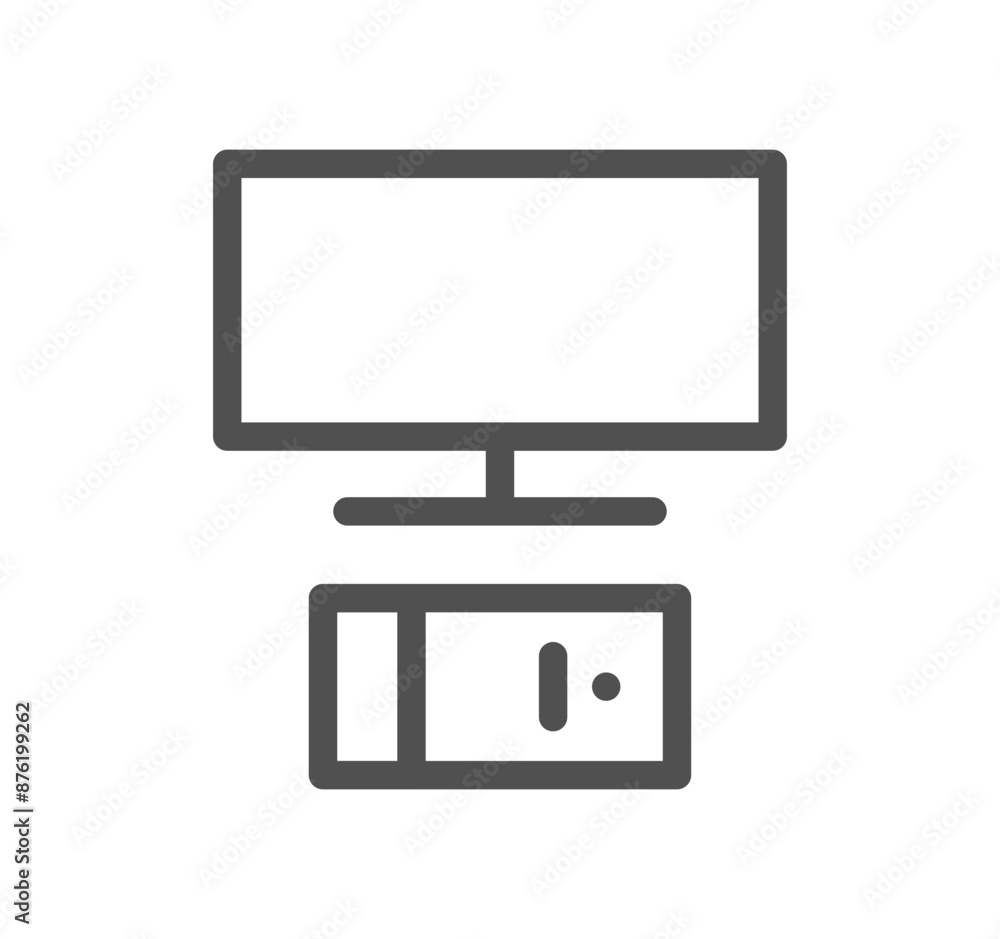 Monitor icon outline and linear vector.
Monitor icon outline and linear vector.