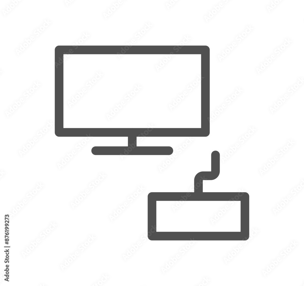 Monitor icon outline and linear vector.
Monitor icon outline and linear vector.