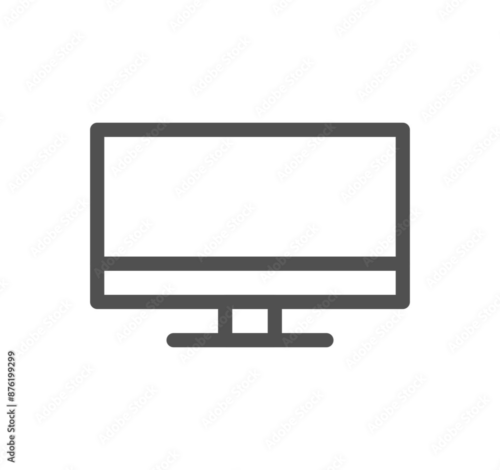 Monitor icon outline and linear vector.
Monitor icon outline and linear vector.