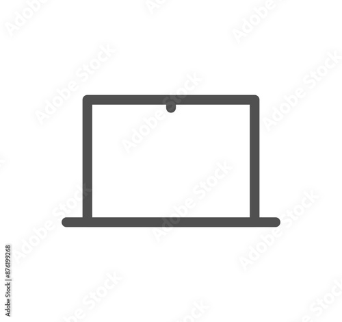 Monitor icon outline and linear vector. 