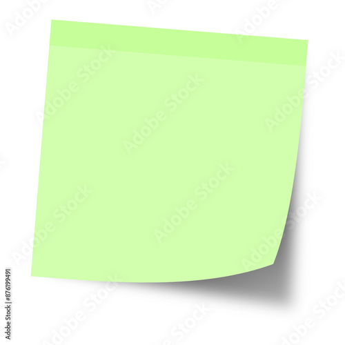 Φωτογραφία Green blank sticky post note paper with shadow isolated from white background hi