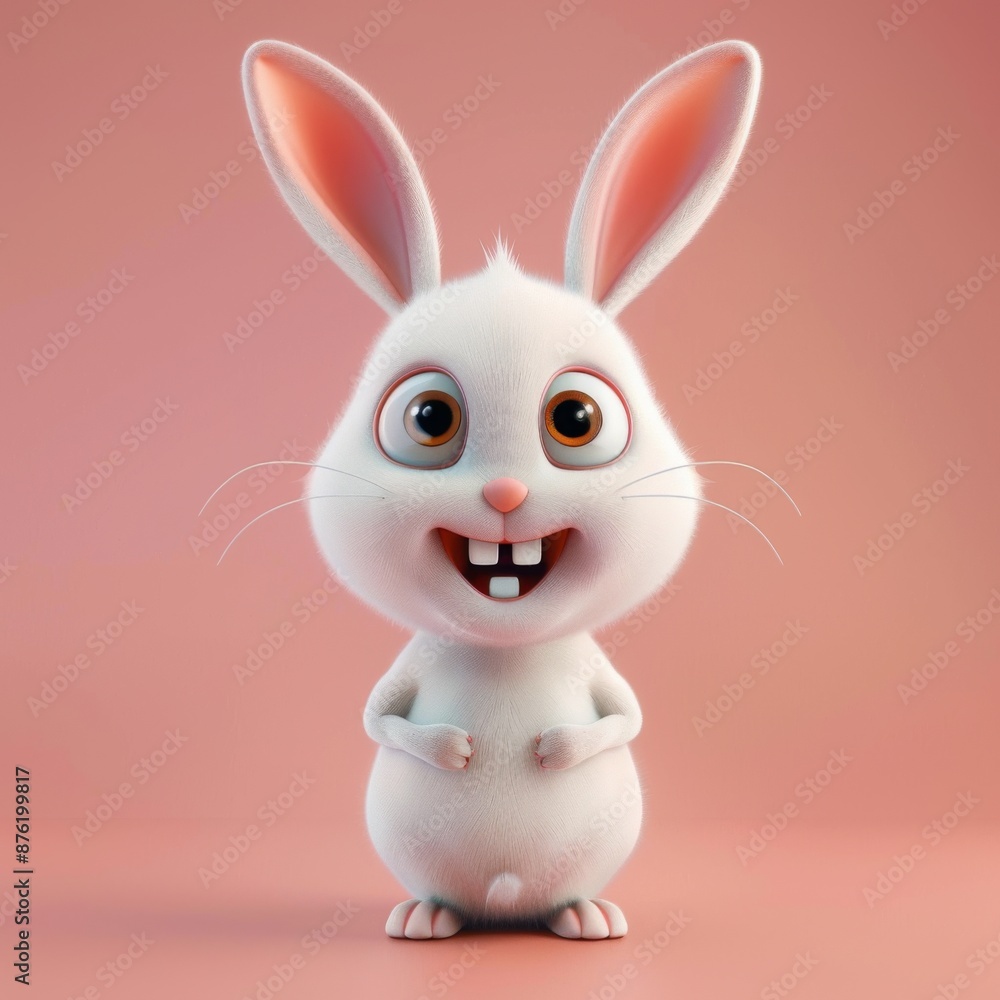 Obraz premium Amusing 3D Rabbit Character Illustration, Capturing the Playful and Whimsical Nature of This Lovable Digital Creation, Perfect for Easter Themed Promotions