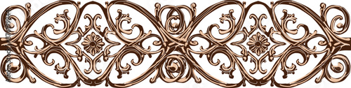 decorated brown swirls and curls on white background