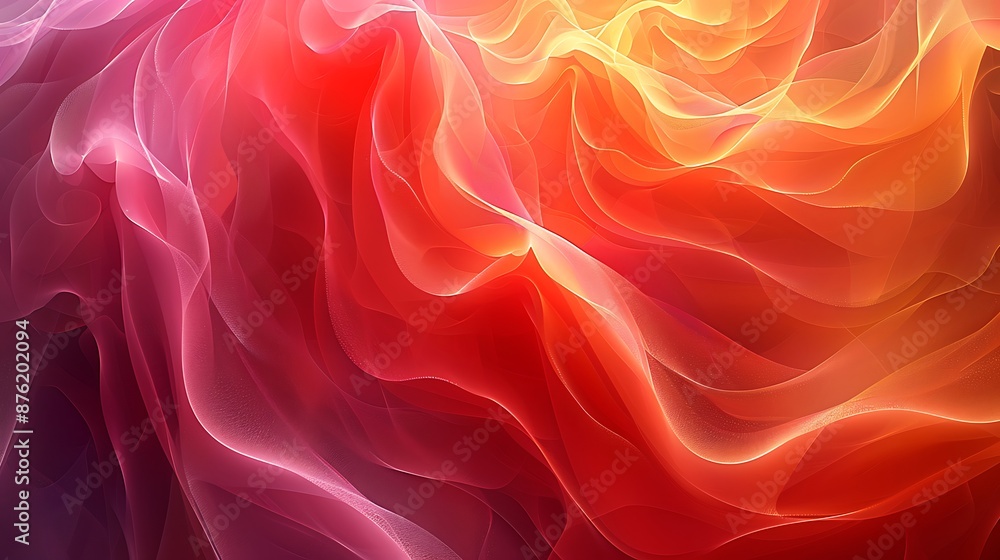 A vibrant geometric abstract background with complex fractal patterns, color transitions from red to orange to yellow. A vibrant geometric abstract background with complex fractal patterns, color transitions from red to orange to yellow.