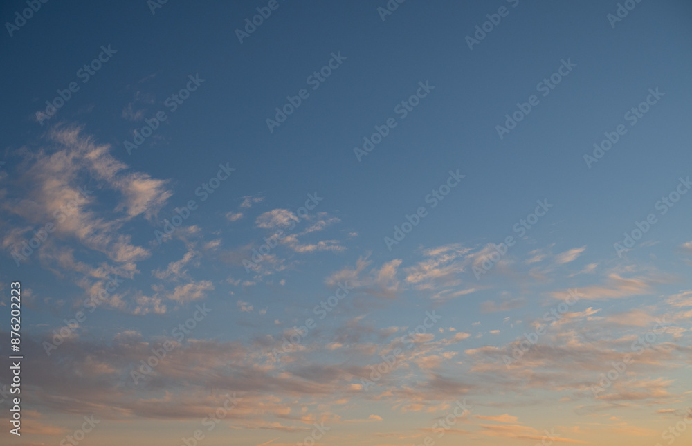 Obraz premium Blue sky after rain,. Beautiful Cumulus clouds flying across the sky,