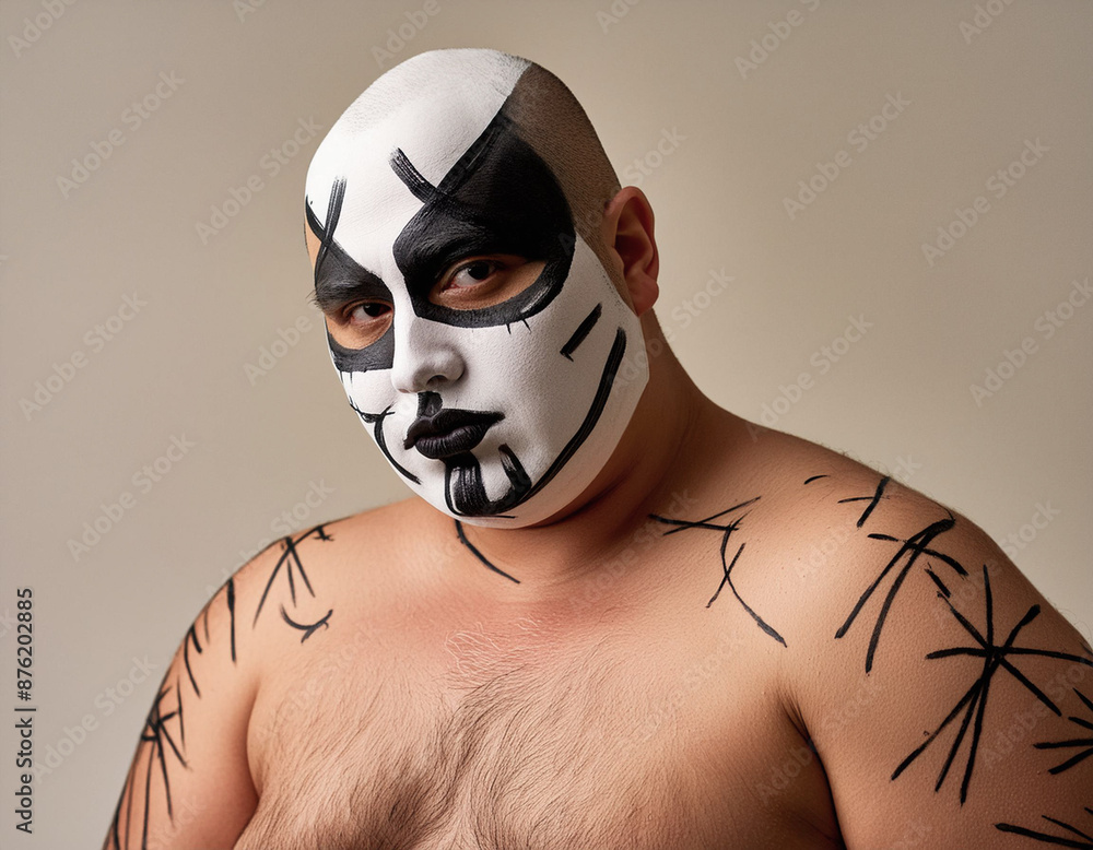 Artistic Portrait of a Man with Abstract Black Lines Artistic Portrait of a Man with Abstract Black Lines