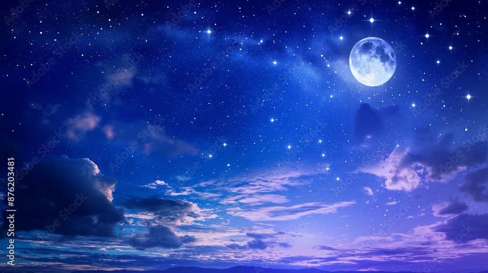 A night sky filled with full moon, game background, mobile game background, Illustration A night sky filled with full moon, game background, mobile game background, Illustration