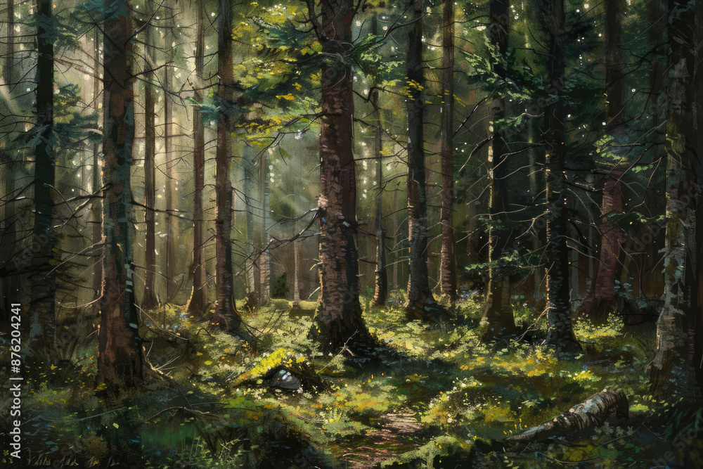 Fototapeta premium Forest landscape outdoors woodland