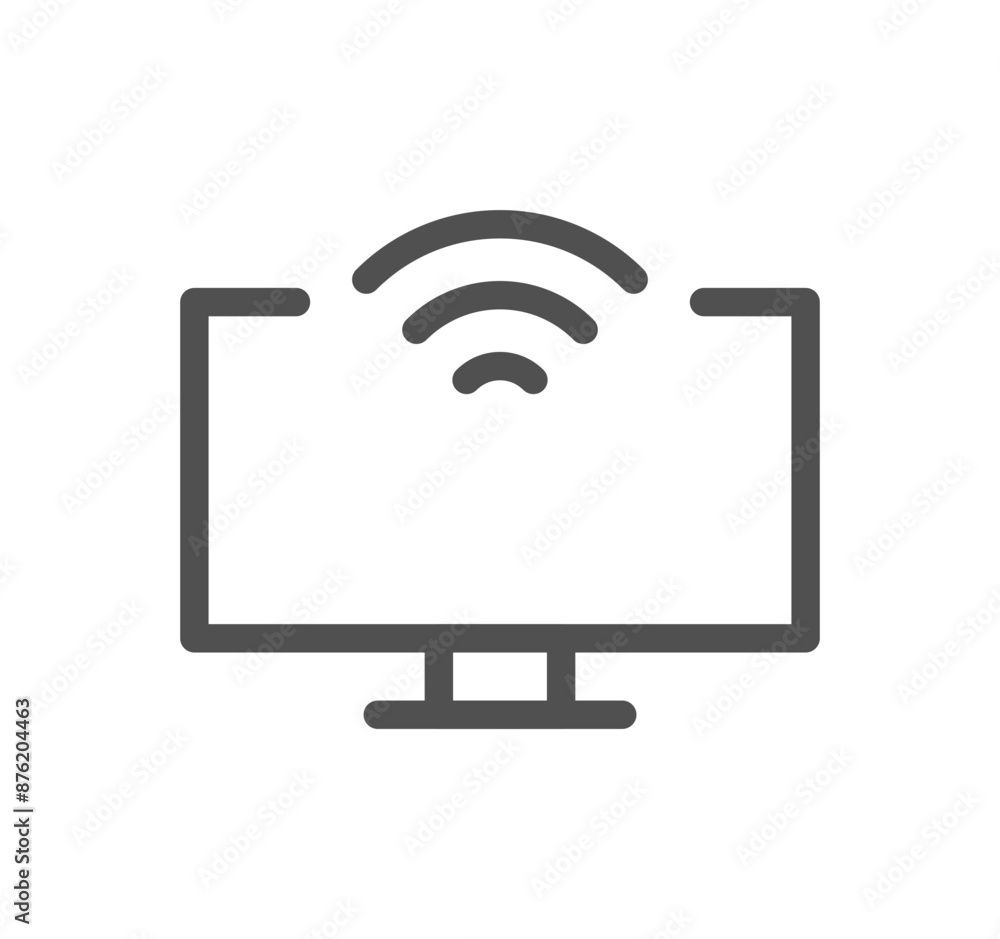 Monitor icon outline and linear vector.
Monitor icon outline and linear vector.