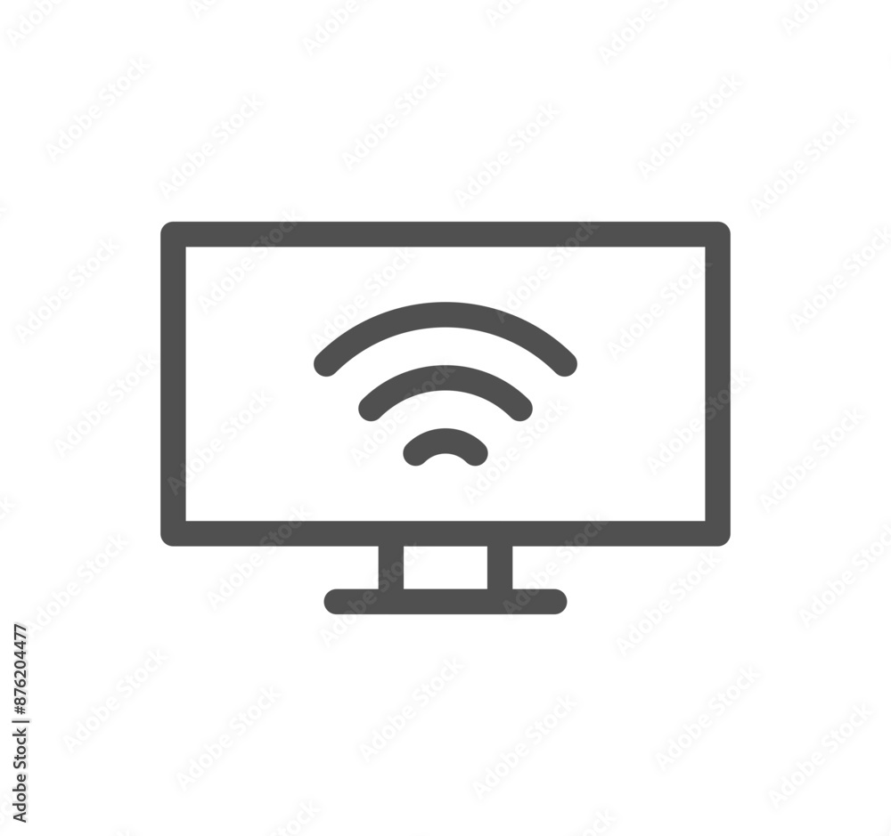 Monitor icon outline and linear vector.
Monitor icon outline and linear vector.