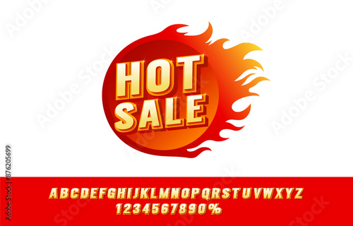 Hot sale event, big sale offer, poster label. Vector illustration