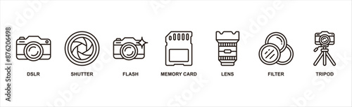 Camera banner web icon set vector illustration concept with icon