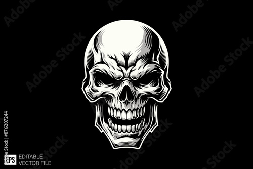 Scary skull head graphic vector design ideas