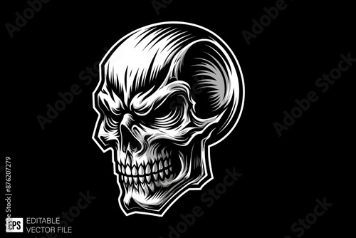 Scary skull head graphic vector design ideas