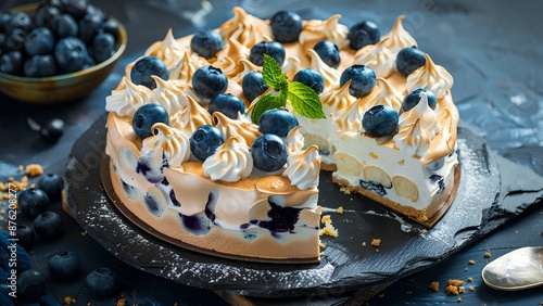 cake with blueberries and chocolate