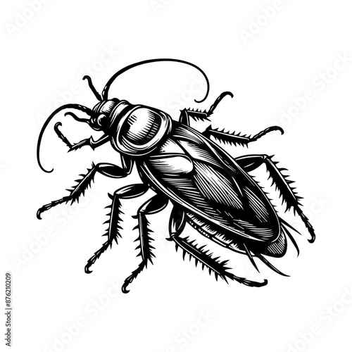 Black and white cockroach logo design. Cockroach logo design vector illustration