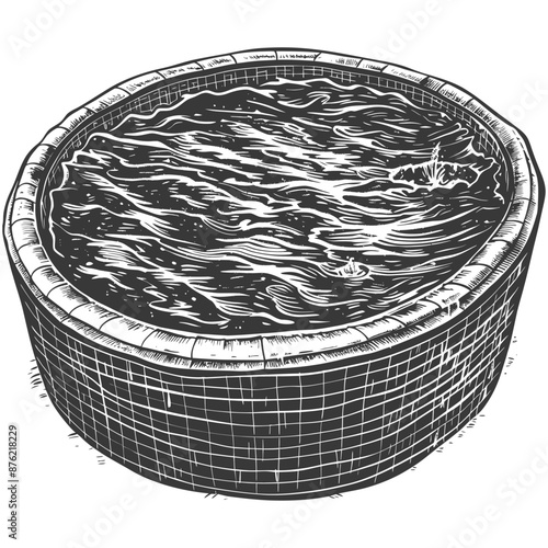 Barrel container with water surface ripples