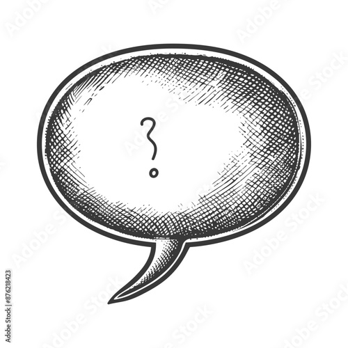 Vintage speech bubble with question mark