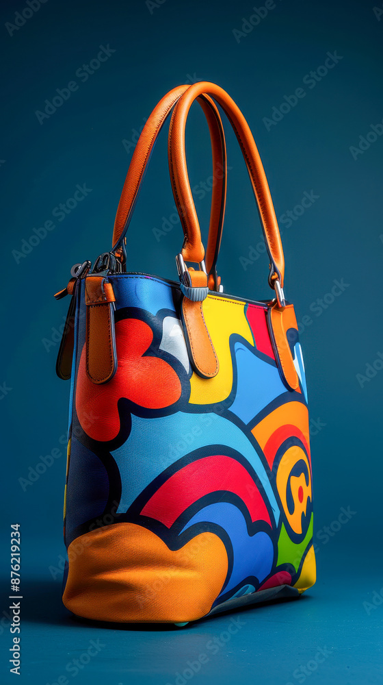 Colorful Abstract Pattern Leather Tote Bag Colorful Abstract Pattern Leather Tote Bag